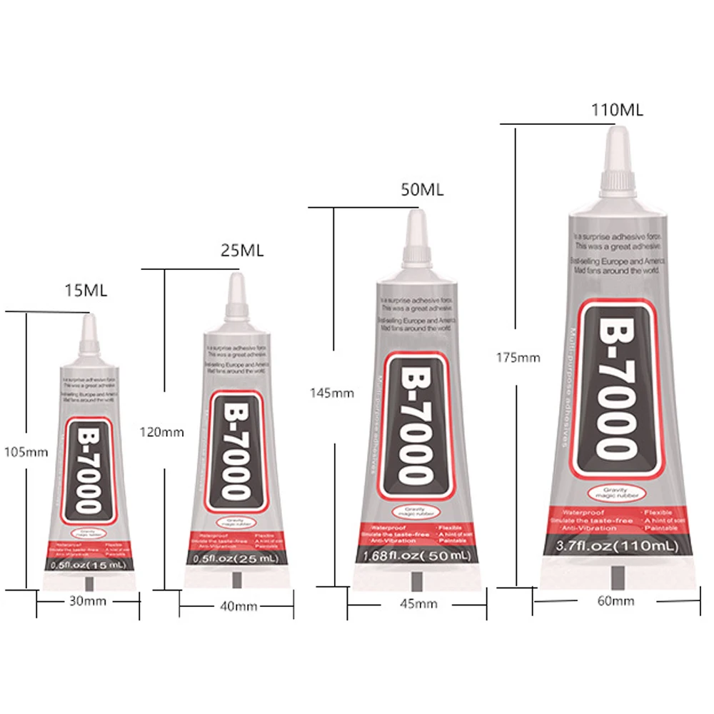携帯電話修理用の透明な接着剤,ガラス,プラスチック,DIY,ドリル,15ml, 25ml, 50ml,B-7000 ml