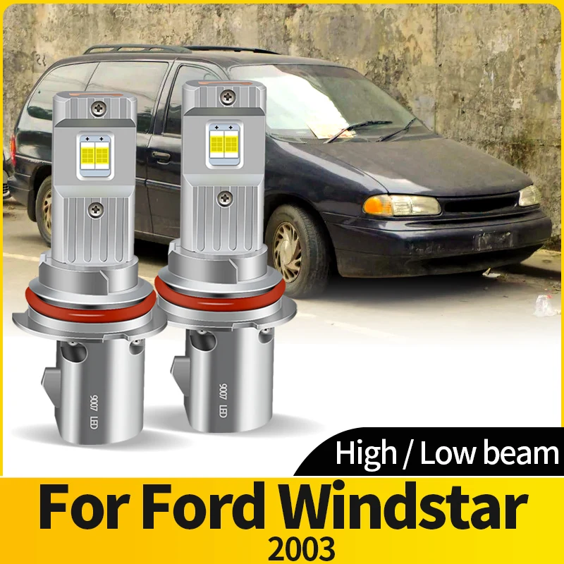 

2 шт. Canbus LED 9007 HB5 фара HI/LO Beam светодиодная автомобильная фара супер яркая 6500K турбовентилятор CSP для Ford Windstar Year 2003