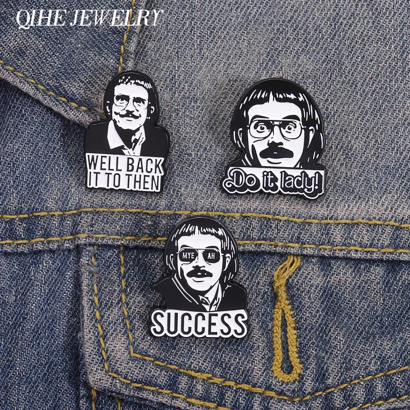 Myeah Success Chit Do It Lady Chit Enamel Pin Brooch  Funny Saying Well back It To Then Chit Brooches Lapel Badge Jewelry Gift