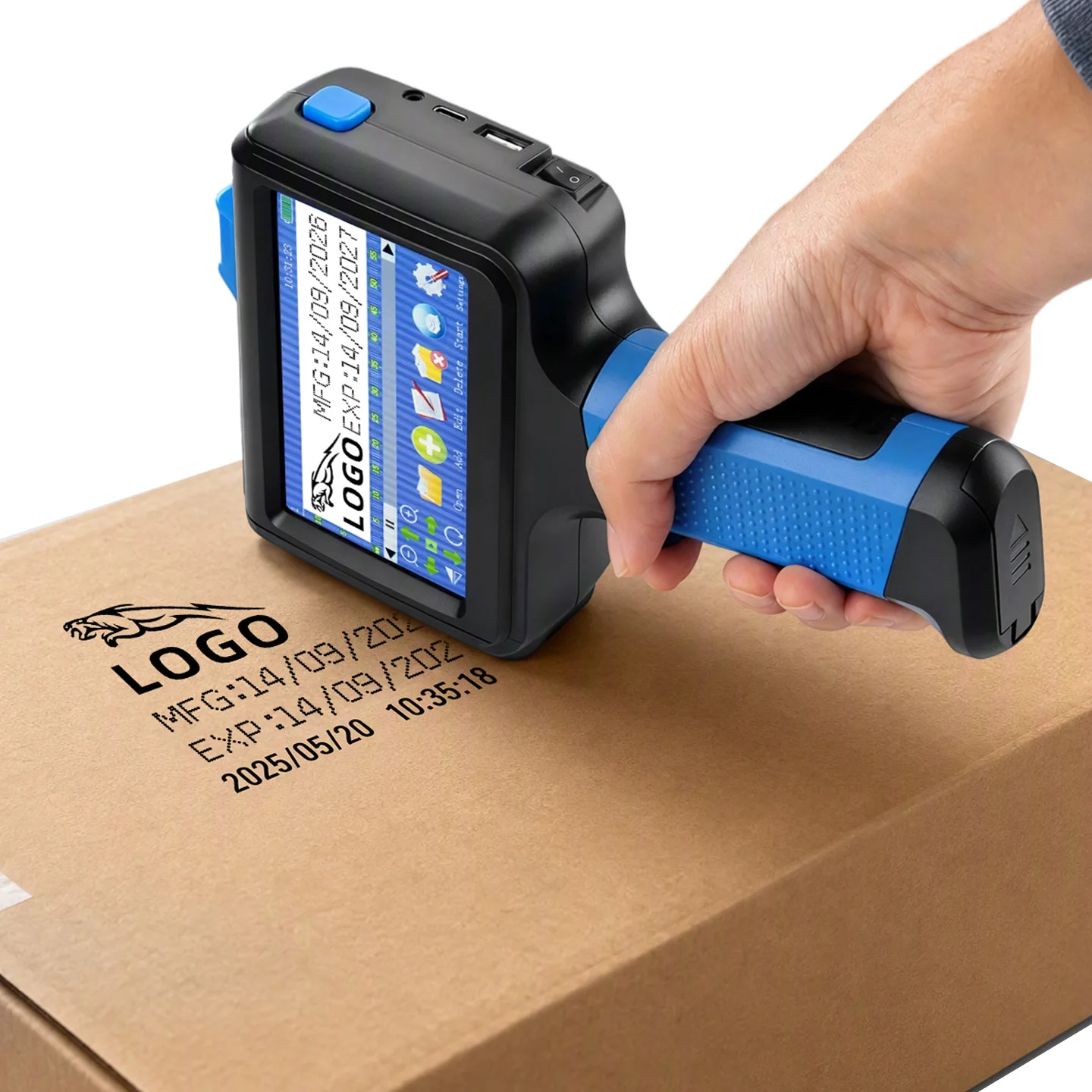 Yaomatec 1790 12.7mm Print Height Date Batch Number Box Spec Carton Marking Coder Handheld Inkjet Printer for Cardboard Box