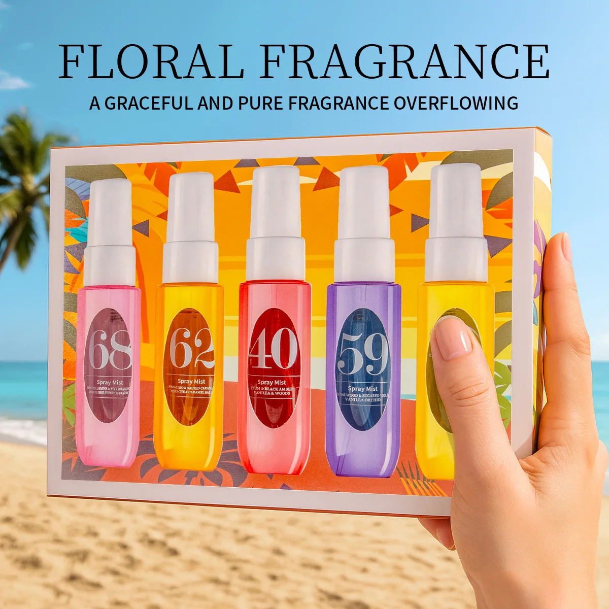 

Bestseller Beach Number Perfume Spray Set - Body & Hair Fragrance, Long-lasting Fresh Scent, Summer & Vacation Use, Top Seller