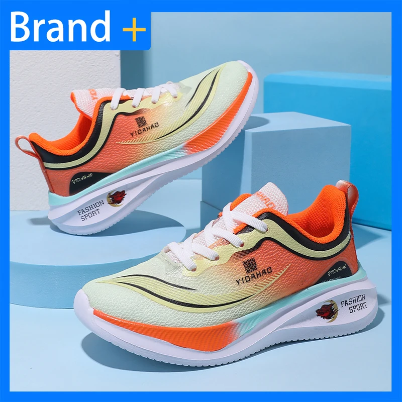 

Детские кроссовки для мальчиков, уличные кроссовки для бега, противоскользящие, износостойкие, на плоской подошве, модные, дышащие, на шнуровке, сетчатые, кроссовки для девочек