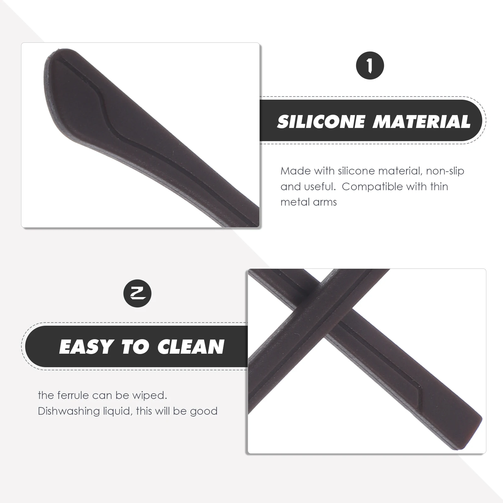 Glasses Temple End Sleeve Ear Covers for Eyeglasses Leg Sleeves Tips Arm Protector