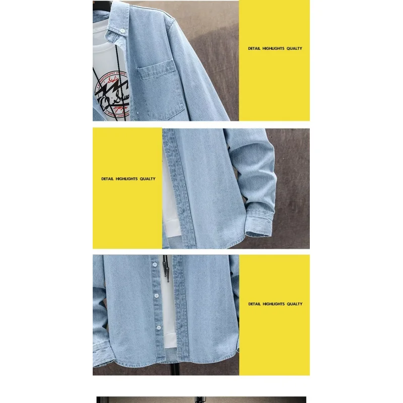 GIOIOMen's Denim Shirt，2025Junior New Loose Retro Distressed Casual Denim Coat，Fashion Men's Wear