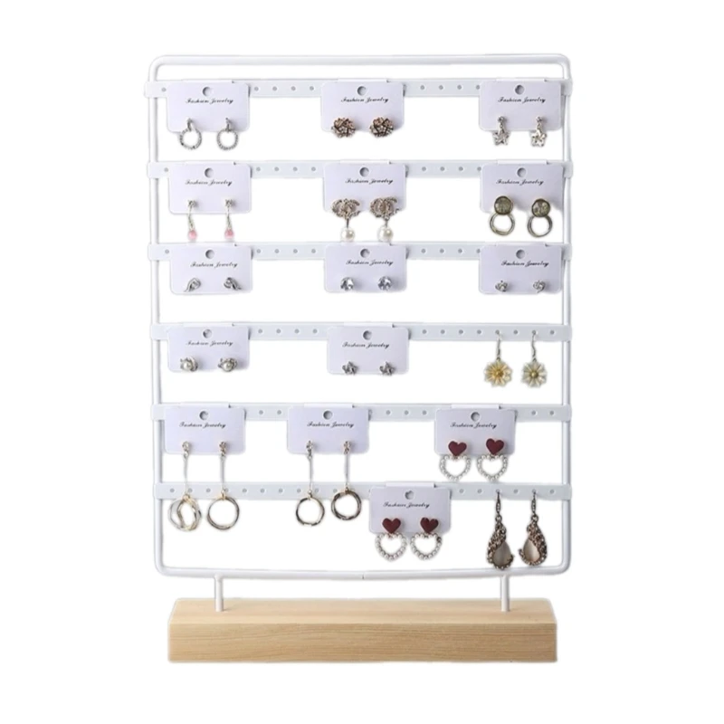 F42F Durable Jewelry Holder Stand Earring Rack with 6 Levels and 120 Slots 6 Layers Earrings Display Stand Jewelry Organizer