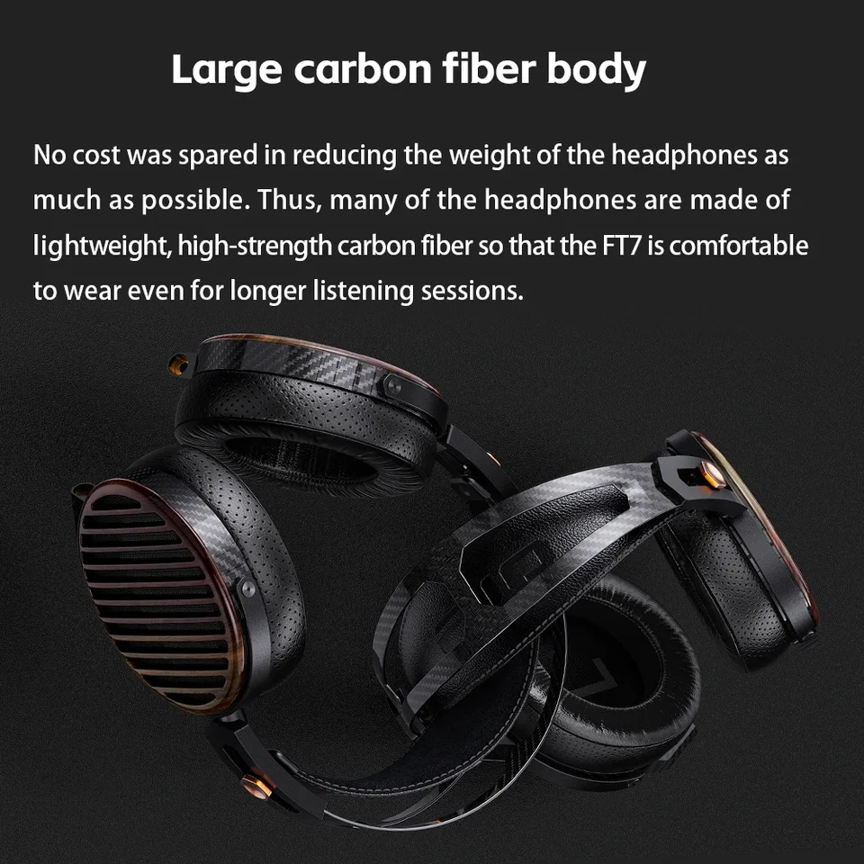 週末限定特価【美品・日本正規品】FiiO FT7 FiiO FT7 Gold Diaphragm Open-Back 106mm Large Planar Headphone Hi