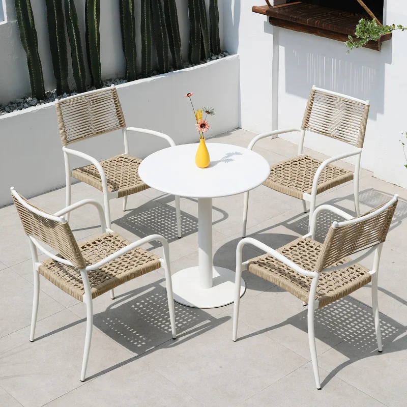 Silla nórdica De ratán para acampar en la playa, muebles De exterior, comedor, césped, moderno, estilo nórdico, WK50GC