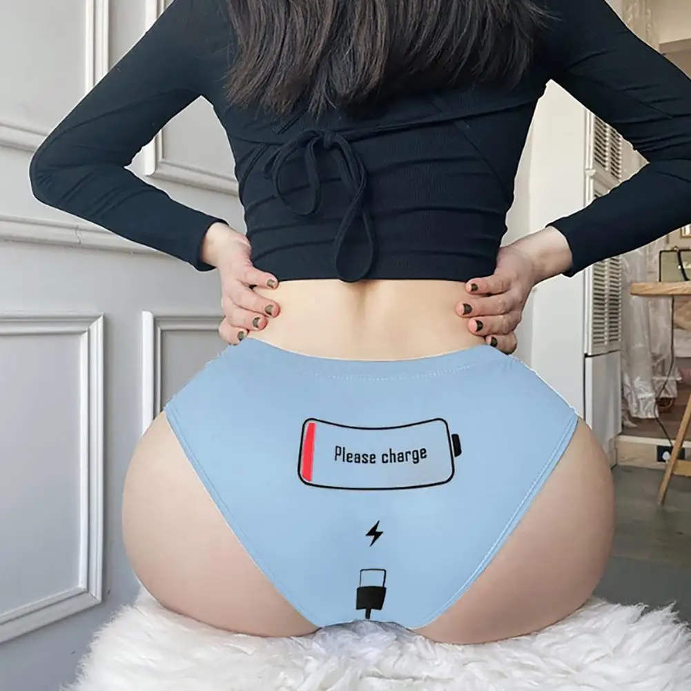 Women Panties Ultralight Good Breathability Comfortable Phone Charge Print Panties   Panties  Lady Clothes