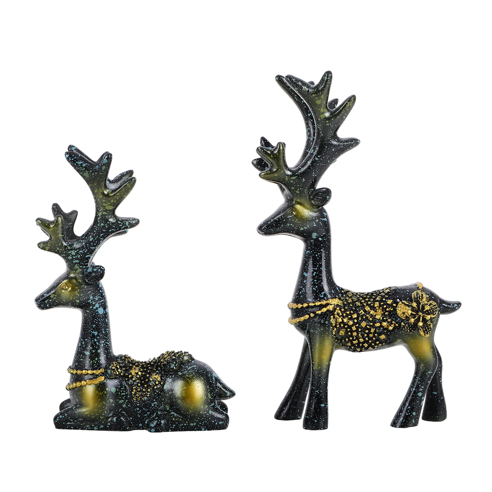 

Resin Deer Ornaments For Car Interior Dashboard Decor Home Room Desk Decoration Animal Figurines