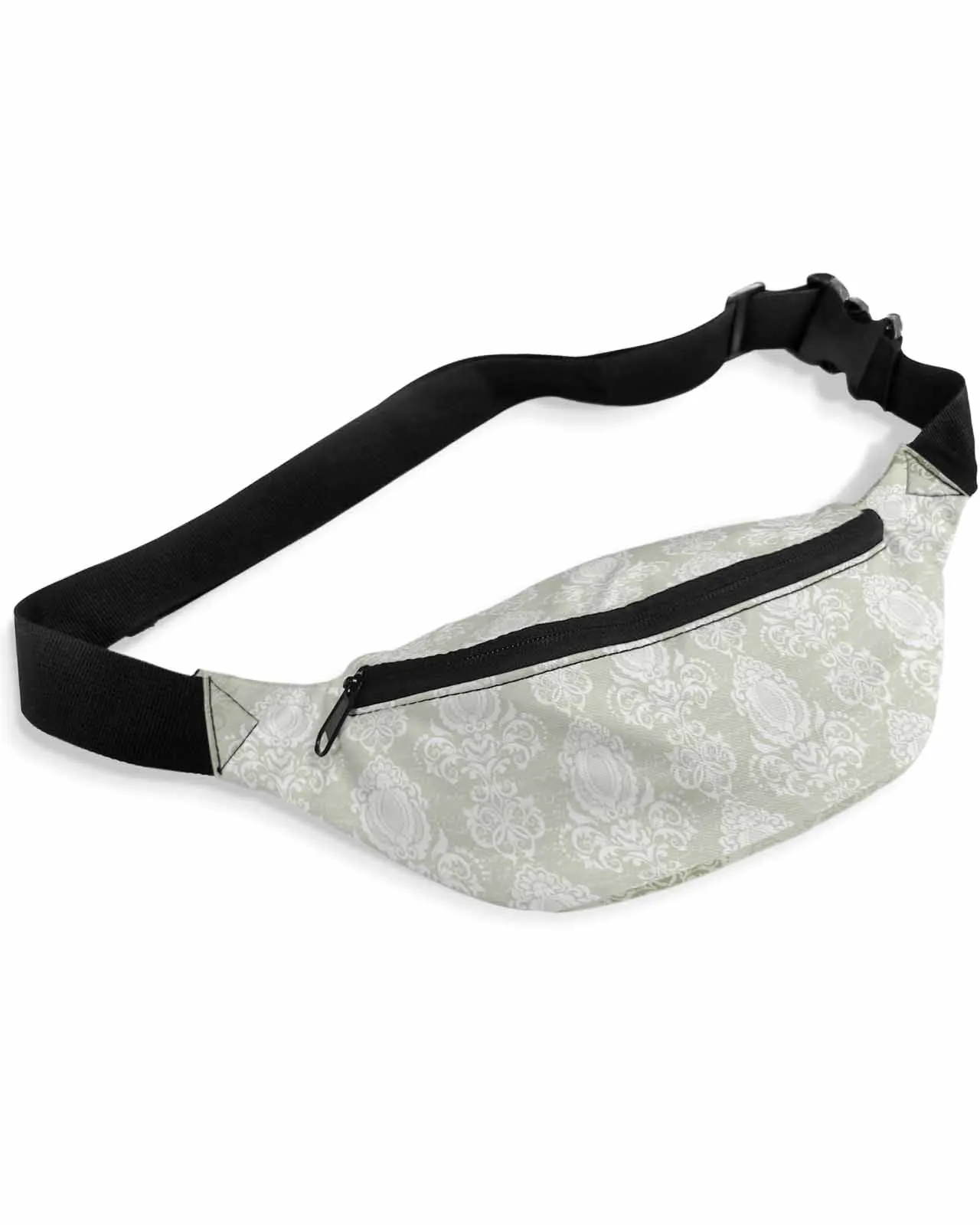 Retro Mottled Sage Green European Pattern  Men Women Waist Bag Fanny Pack Belt Bag Wallet Pouch Waterproof Banana Hip Bags