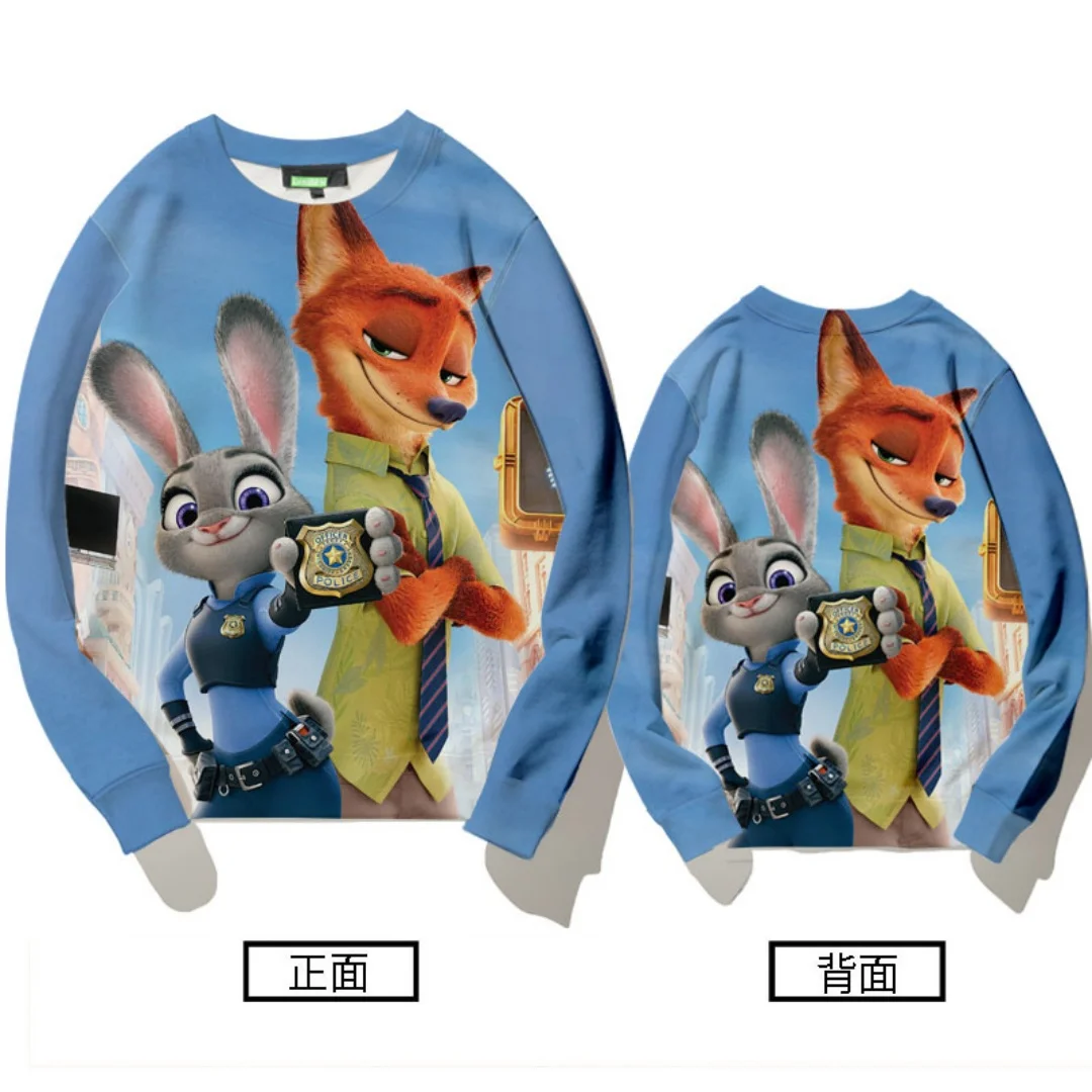 Толстовка с рисунком Зверополис Диснея, 3D принт, осенние модные толстовки для отдыха, детские толстовки Y2K, мужские и женские толстовки