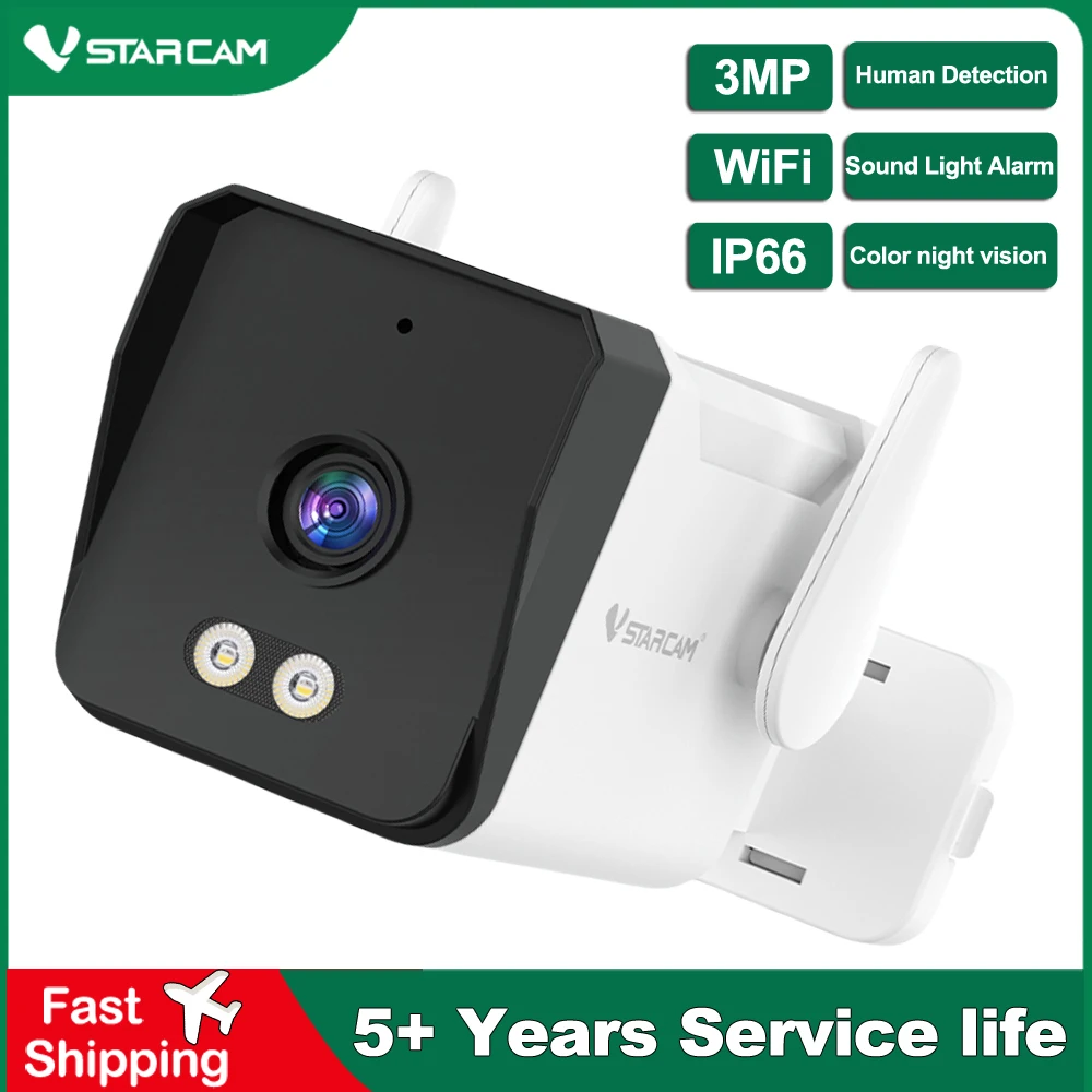 

Vstarcam CS3 3MP 1296P IP-камера Wi-Fi охранное наблюдение уличная пуля камера видеонаблюдения сигнализация движения IP66 водонепроницаемая ИК-камера