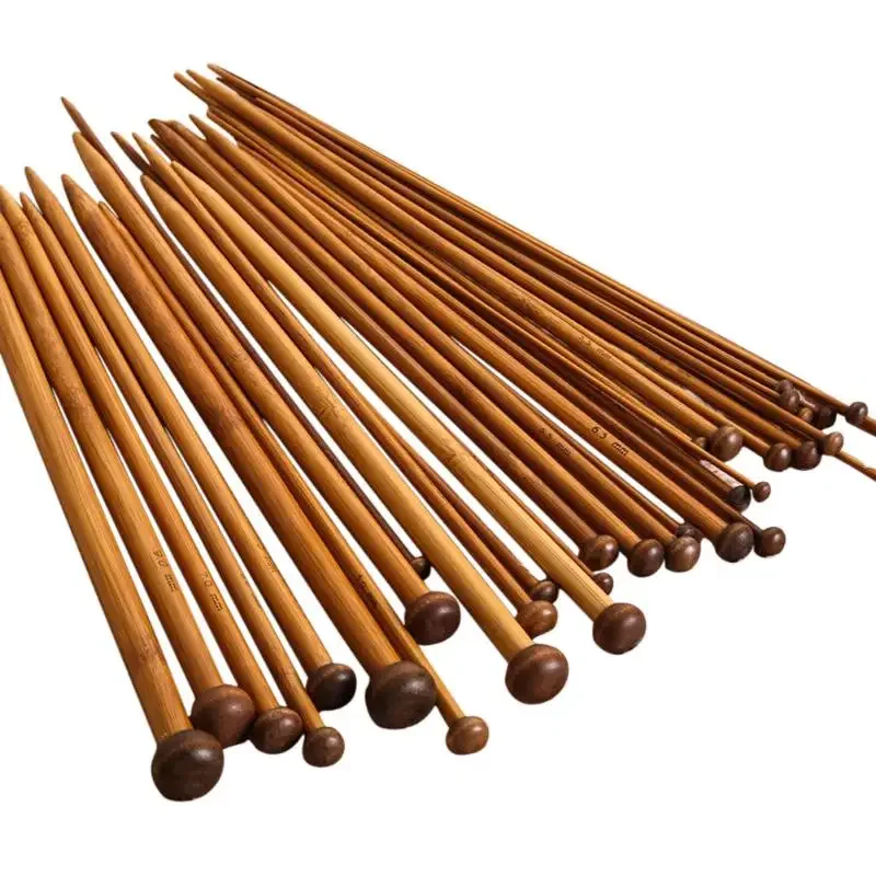 36pcs 18 Size Knitting Needles for Sale Crochet Hook Single Pointed Carbonize Bamboo Needle Weave Sweater Knitting Tools