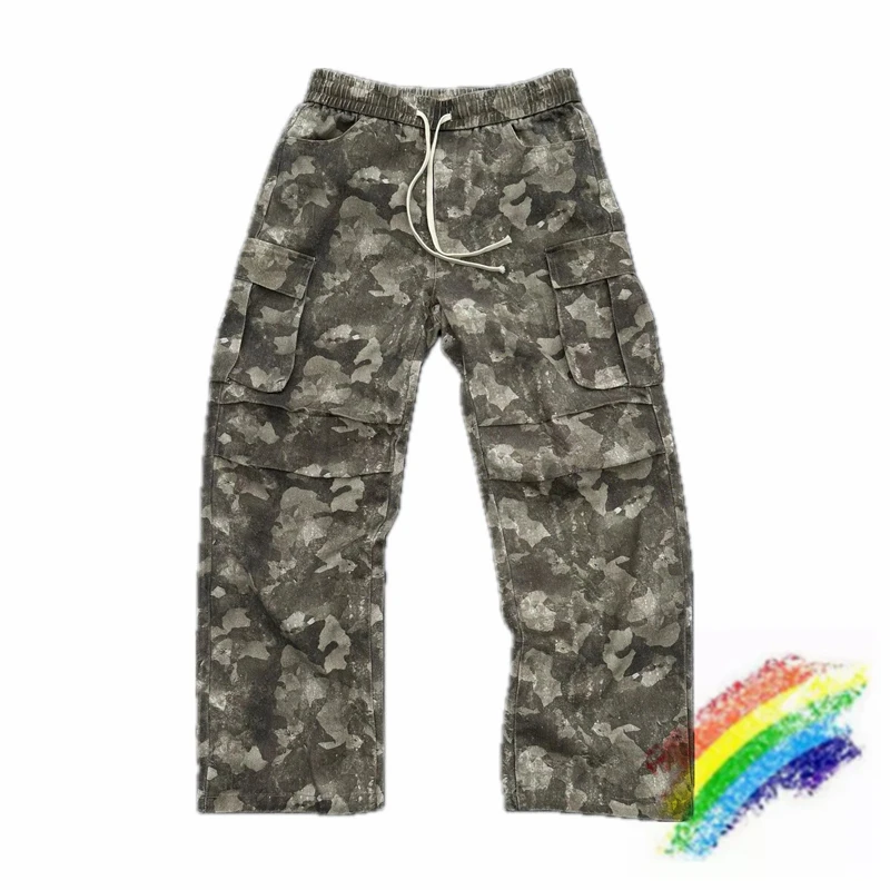 SAINT Leaf Camouflage Workwear Pants Men Women Best Quality Washed Jogger Drawstring Sweatpants