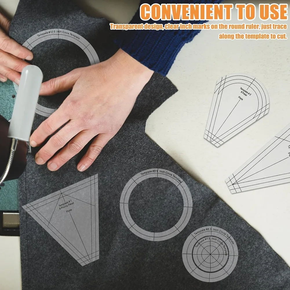 

Трафарет-линейка для пэчворка AT43, для квилтинга, 10 шт., акриловая, для изготовления одеял своими руками