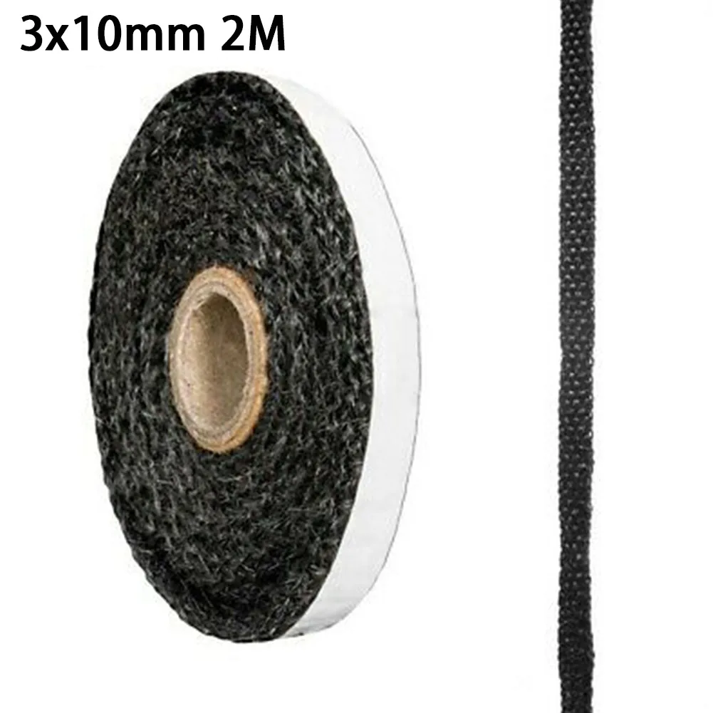 1PC 2M 3x10/15mm Self Adhesive Glass Chimney Stove Seal Black Flat Stove Rope Stove Fireplace Sealing Tape Replacement