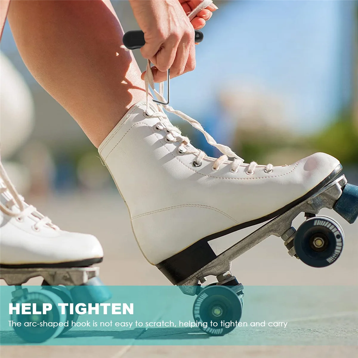 At77 universal prático para rolo de figura com gancho estendido durável extrator de hóquei no gelo alça portátil tensor de renda de skate