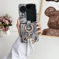 Bracelet Wrist Strap Phone Case for OPPO Find N3 N2 Flip N3flip N2flip Findn3flip Ring Retro PU Leather Protective Cover
