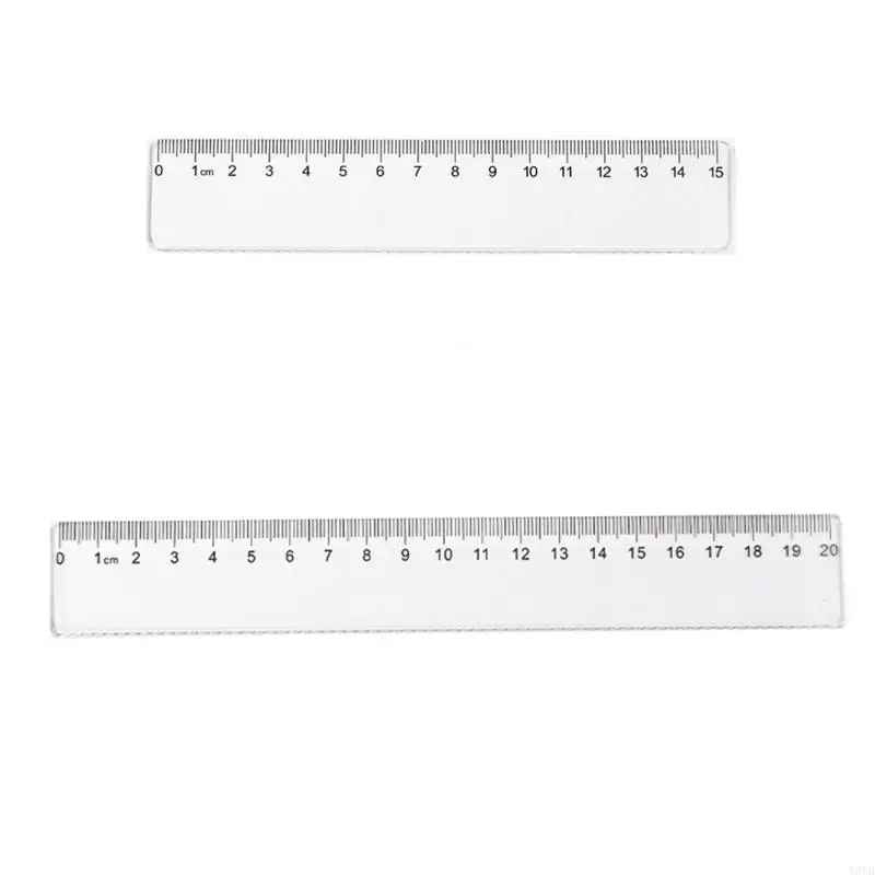 Y5LB 5 Pcs 15cm 20cm Plastic Ruler Straight Ruler Clear Ruler Measuring Tool Primary School Ruler Set School Office Supplies