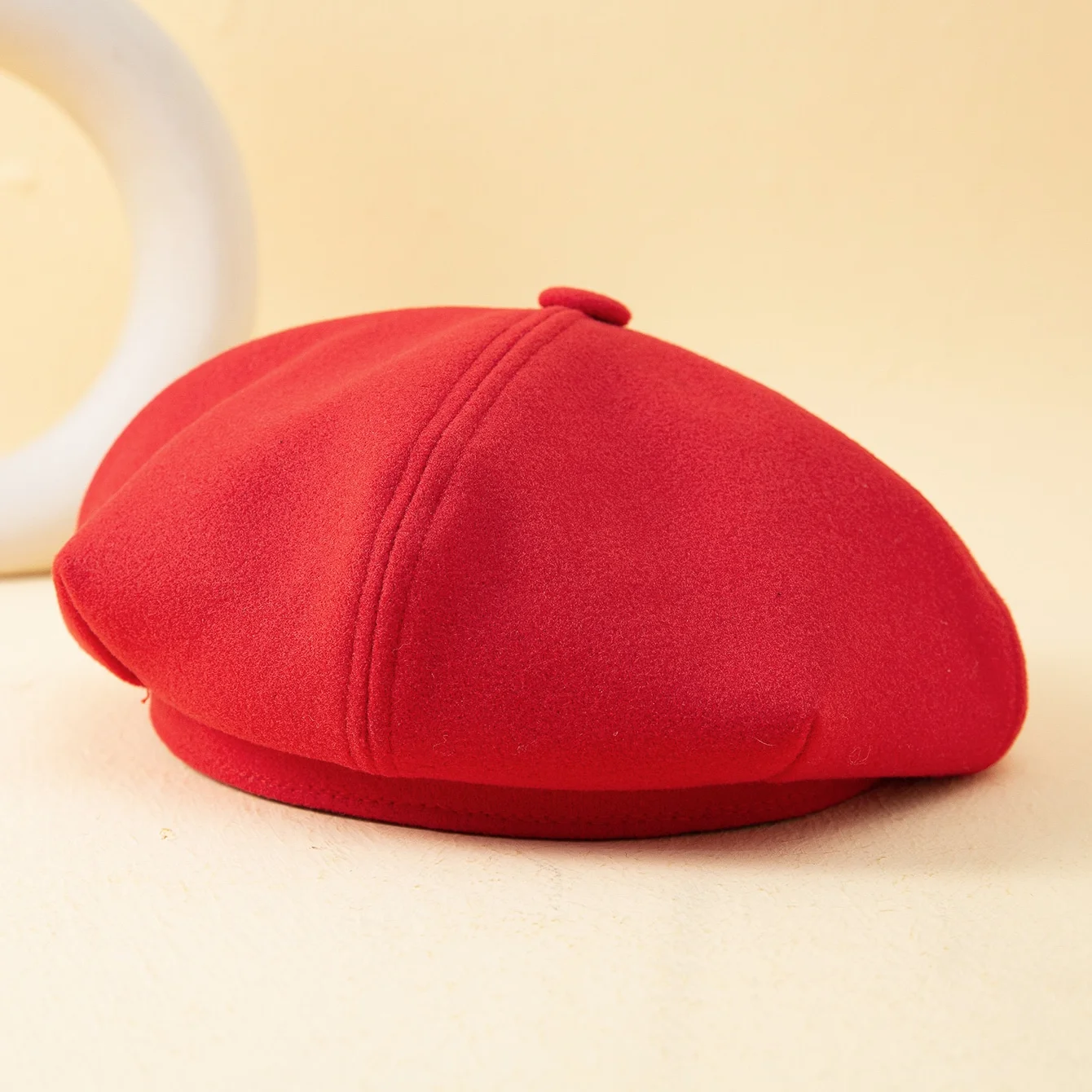 Simple and fashionable multi-purpose pure color wool felt four-cornered beret, Korean-style retro artistic painter hat