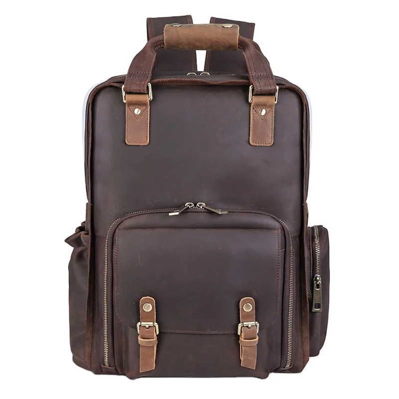 

Кожаный рюкзак для камеры, сумка для фотографов, водонепроницаемые Рюкзаки DSLR