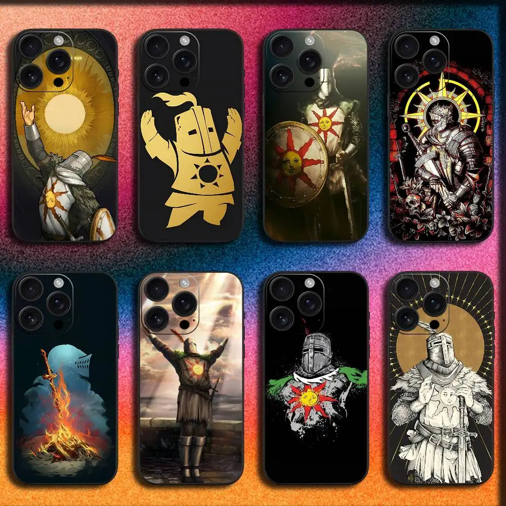 

P-Praise the Sun D-Dark Souls Phone Case For iPhone 17,16,15,14,13,12,11,Pro,Max,Plus,E,SE4,Air,Mini Black Cover