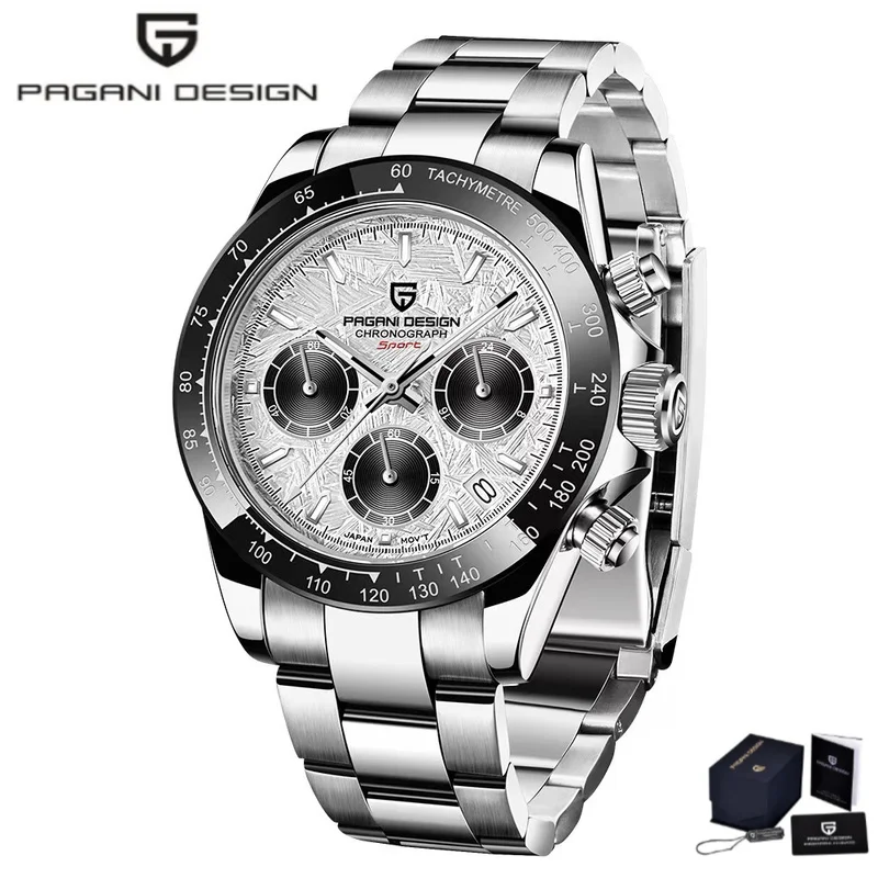 PAGANI Design Mens Chronograph Quartz Watch Waterproof Calendar Sport Daily Wear Wrist Watch