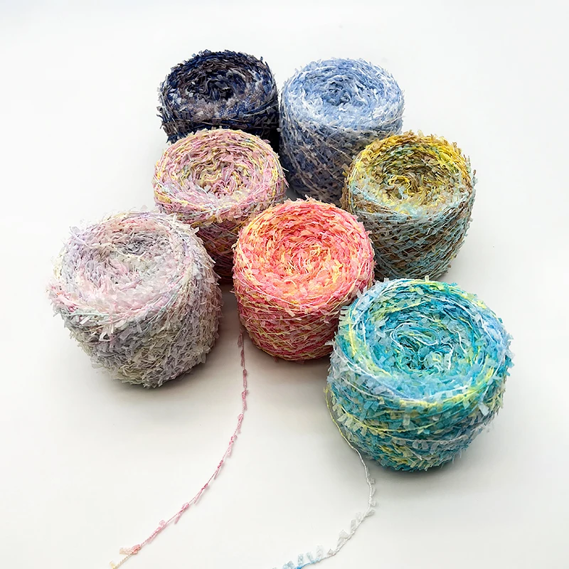 Yomdid 50 G/stk Gradiënt Polyester Breigaren Kleurrijke Vlinder Papier Garen Kleding Hoed Sjaals Diy Decor Draad Gehaakt Garen