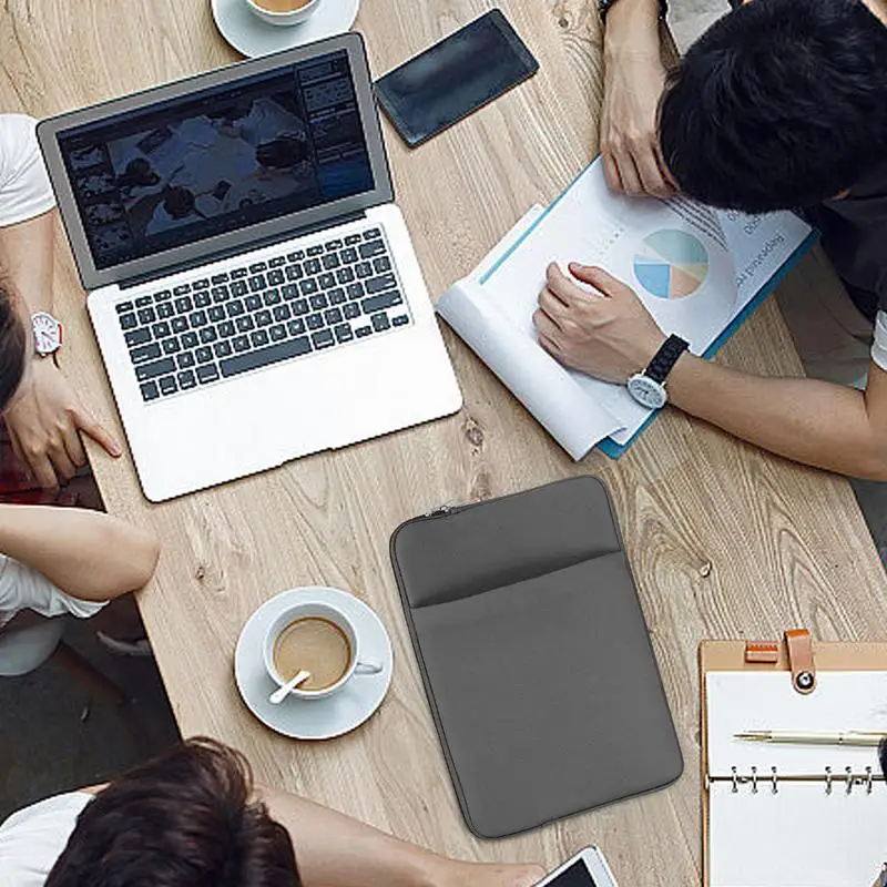 حقيبة كمبيوتر محمول محمولة مع جيب جانبي، حامل كمبيوتر محمول ذو سعة كبيرة مع سحاب متعدد الوظائف لحماية الكمبيوتر