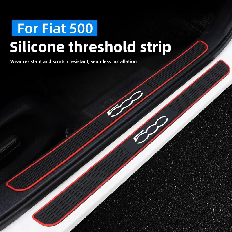 

Для Fiat 500 500x 500C автомобильный порог против царапин защита багажника силиконовая декоративная полоса пороговая полоса