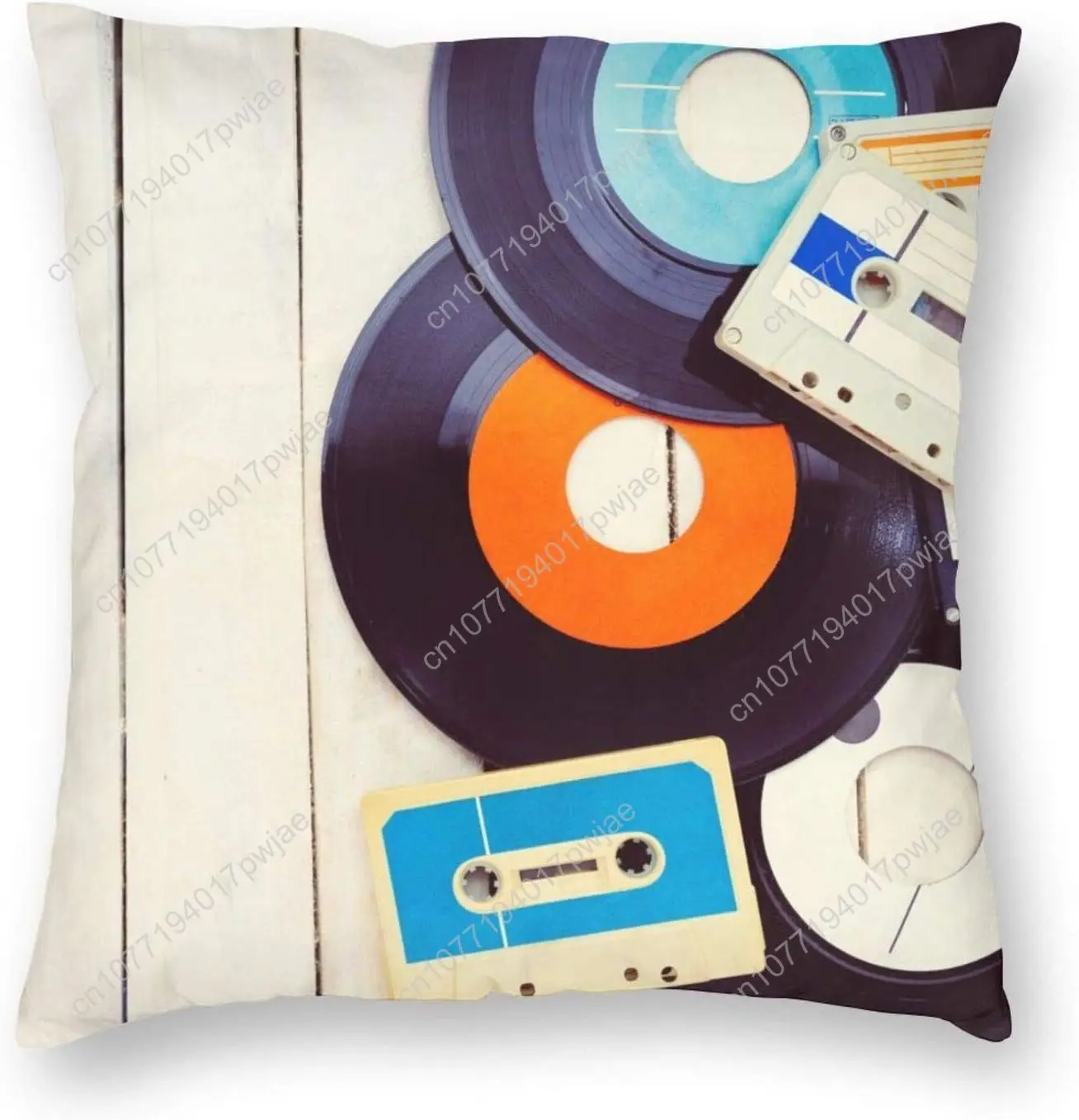Yaateeh Music Gramophone Records Decorative Throw Pillow Covers Old Audio Pillows Case Square Cushion Cover Standard Pillowcase