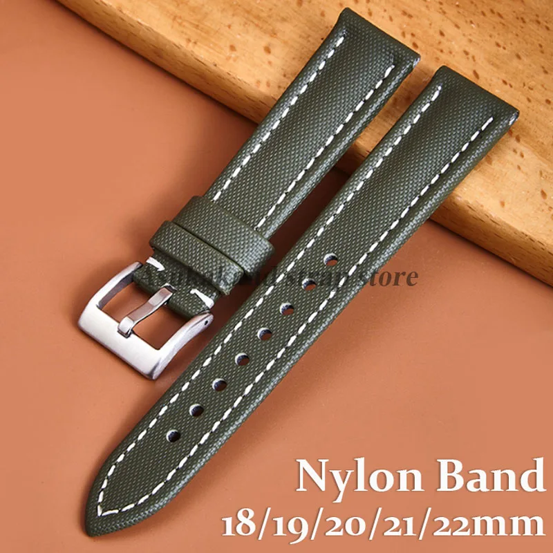 Correa de tela de vela Premium de 18mm, 19mm, 20mm, 21mm, 22mm, para Omega, Rolex, Blancpain, correa de reloj de nailon duradero de liberación rápida