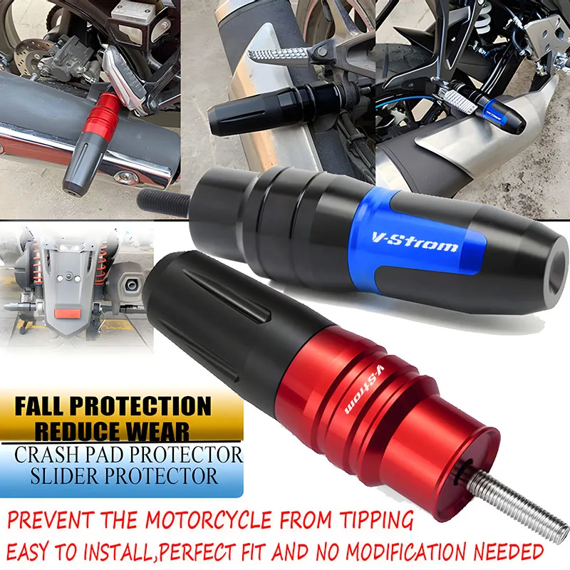 For Suzuki V-Strom V-Strom650 V Strom 650 Motorcycle CNC Aluminum Exhaust Frame Sliders Crash Pads Falling Protector NEW