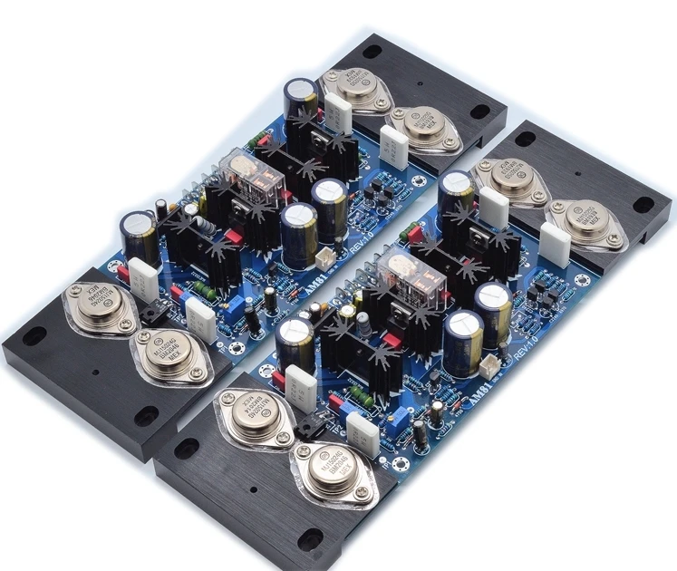 Placa amplificadora estéreo de alta potência 200W * 2 com transistor encapsulado de metal HiFi A81 com circuito de proteção