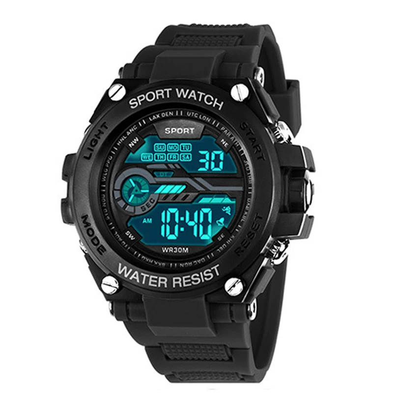 Men's Sports Watch Waterproof Stopwatch Man Sport Watches Multifuction Digital Watch Alarm Clock Electronic Wristwatch for Kids