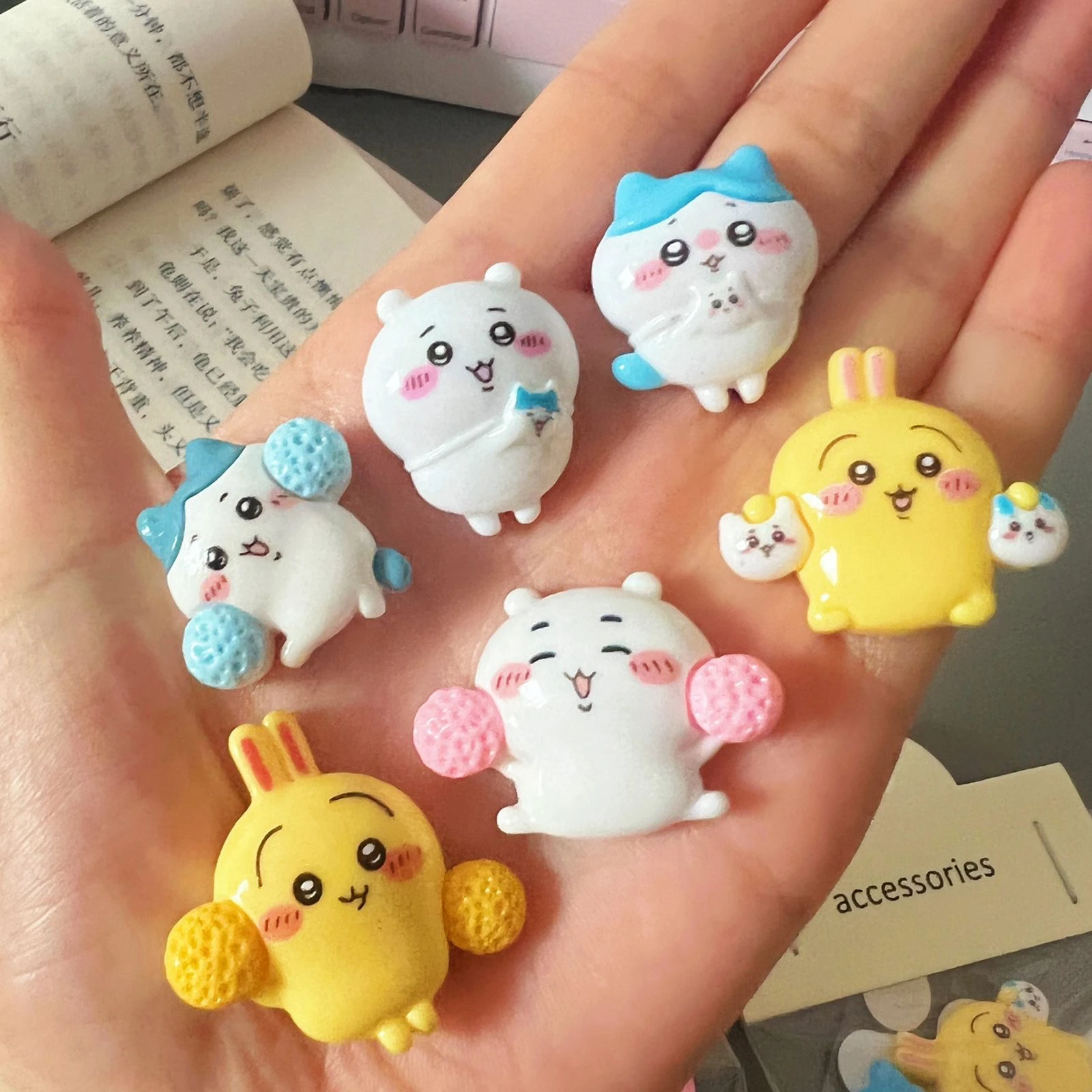 Cute Chiikawa Hachiware Usagi Three-dimensional traceless DIY cream glue accessories water cup gum sticker