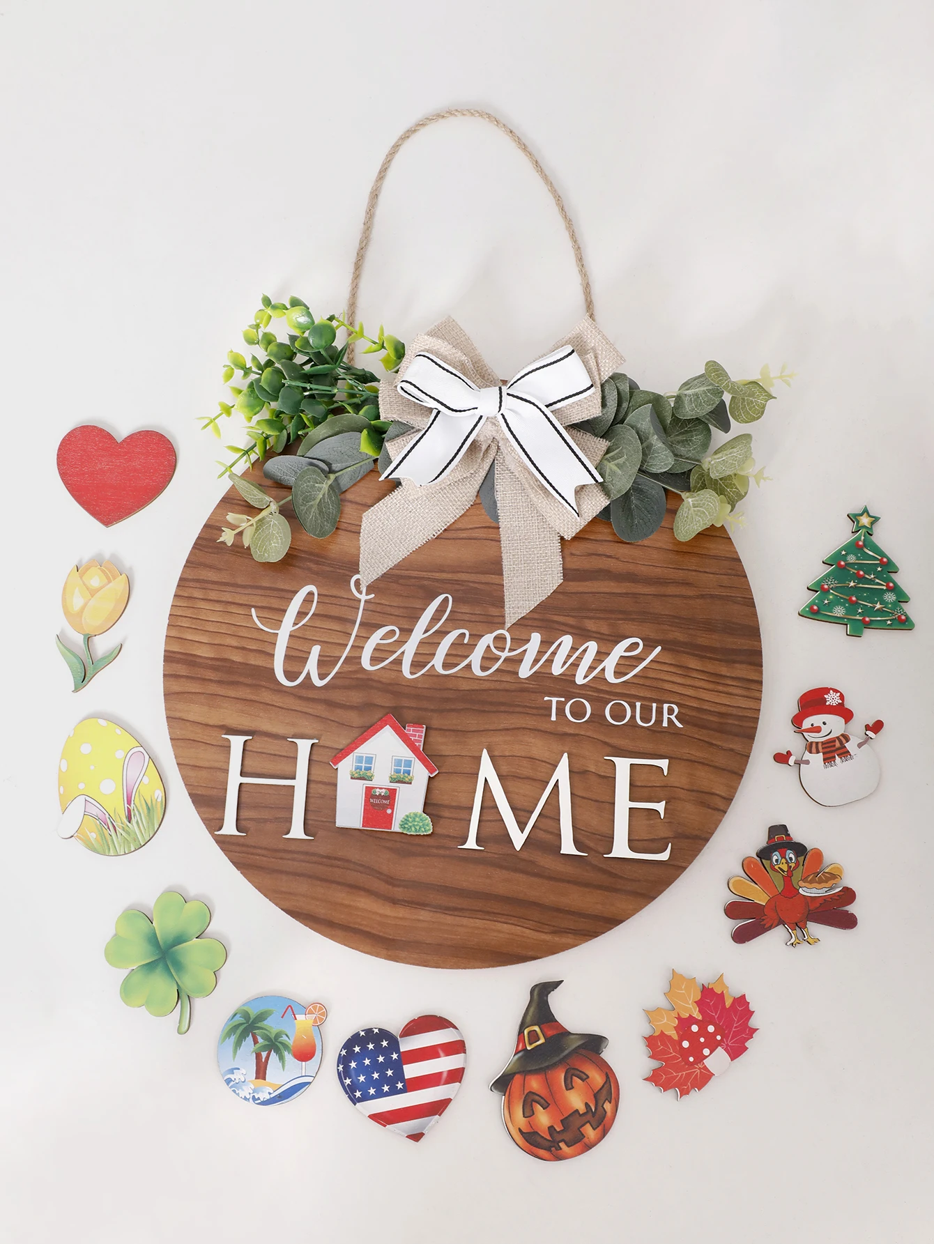 Welcome Sign For Front Door Can DIY With Seasonal Wreaths Wooden Welcome Home Sign Farmhouse Porch Decor Wall Home Decorations