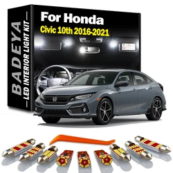 12Pcs For Honda Civic 10th Gen 10 MK10 Sedan Touring Hatchback 2016 2017 2018 2019 2020 2021 Car LED Interior Reading Light Kit