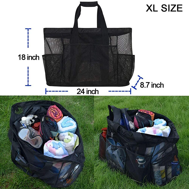 High Capacity Women Mesh Transparent Bag Double-Layer Heat Preservation Large Picnic Beach Bags Shoulder Bags Tote