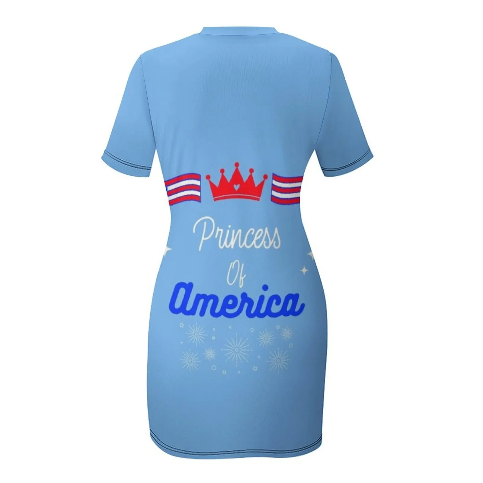 الرابع من يوليو - تي شيرت أميرة أمريكا فستان بأكمام قصيرة فساتين صيفية فستان صيفي نسائي 2025
