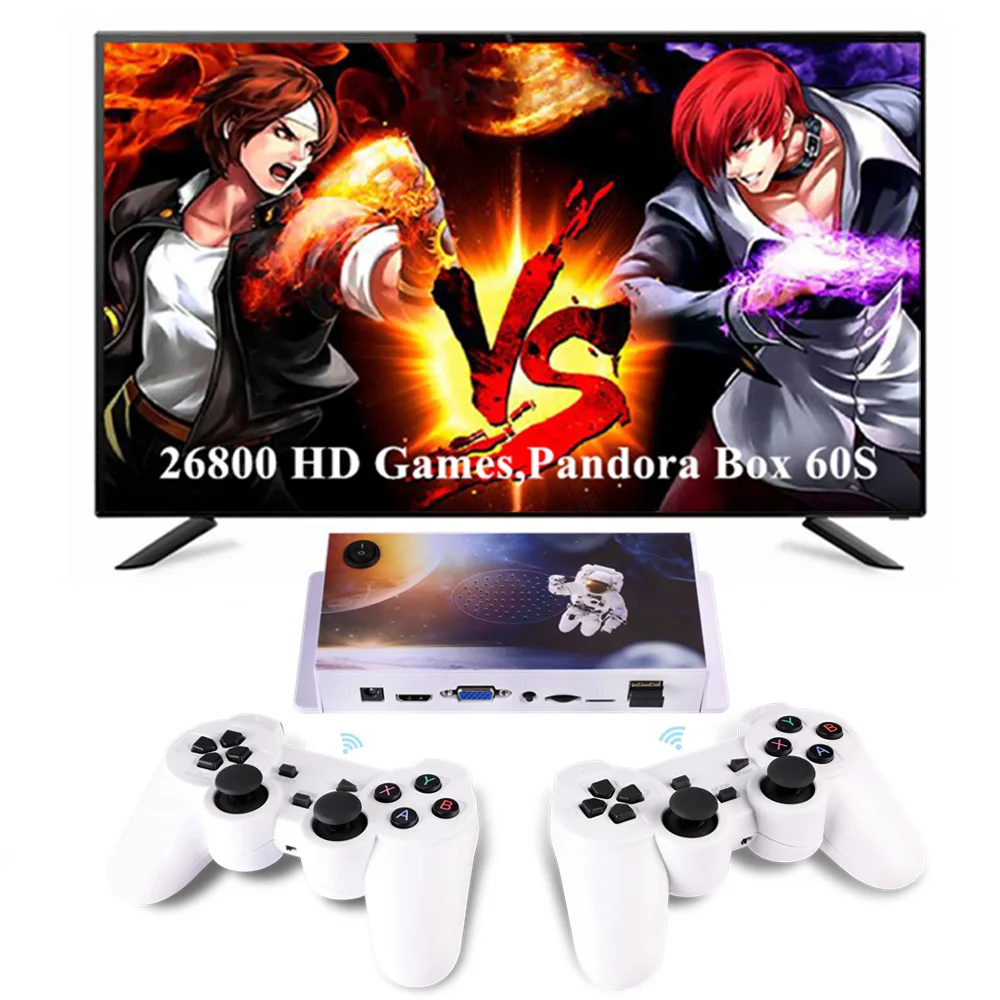 GWALSNTH 26800 Games in 1 3D Pandora Box Arcade Game Console, Mini Game Box 60S Bluetooth Wireless Controllers