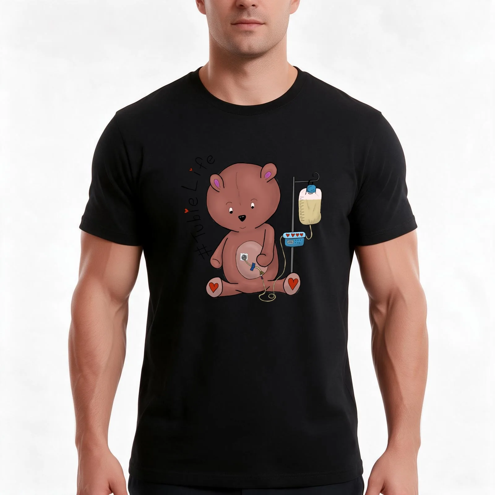 The OG Teddy Tubie Life T-Shirt, Summer Casual Cotton Tee, Oversized Streetwear Tops, Vintage Graphic Print, Unisex Men Women