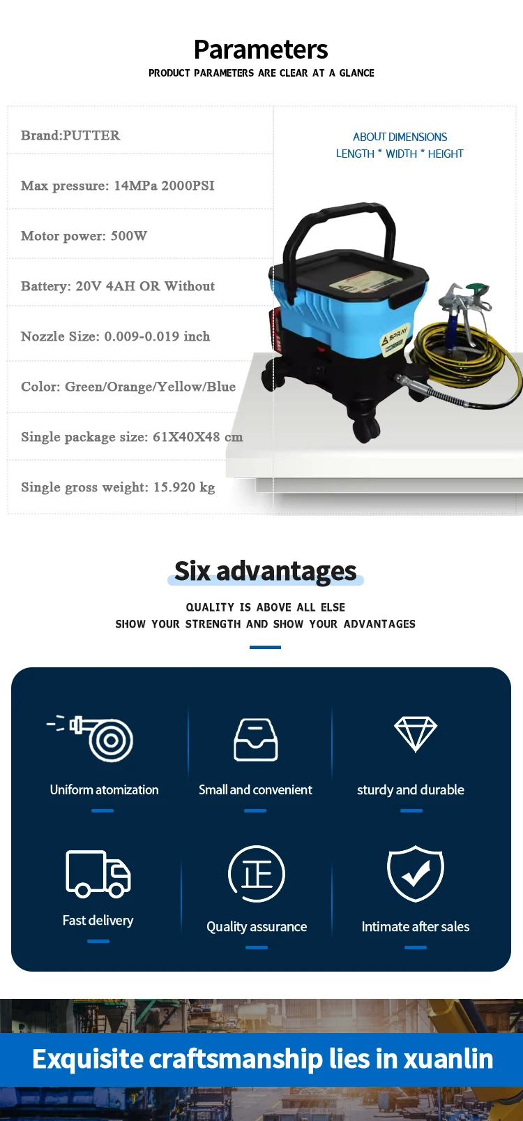 Multi-Functional Wheel-Type Paint Sprayer for Latex and Emulsion
