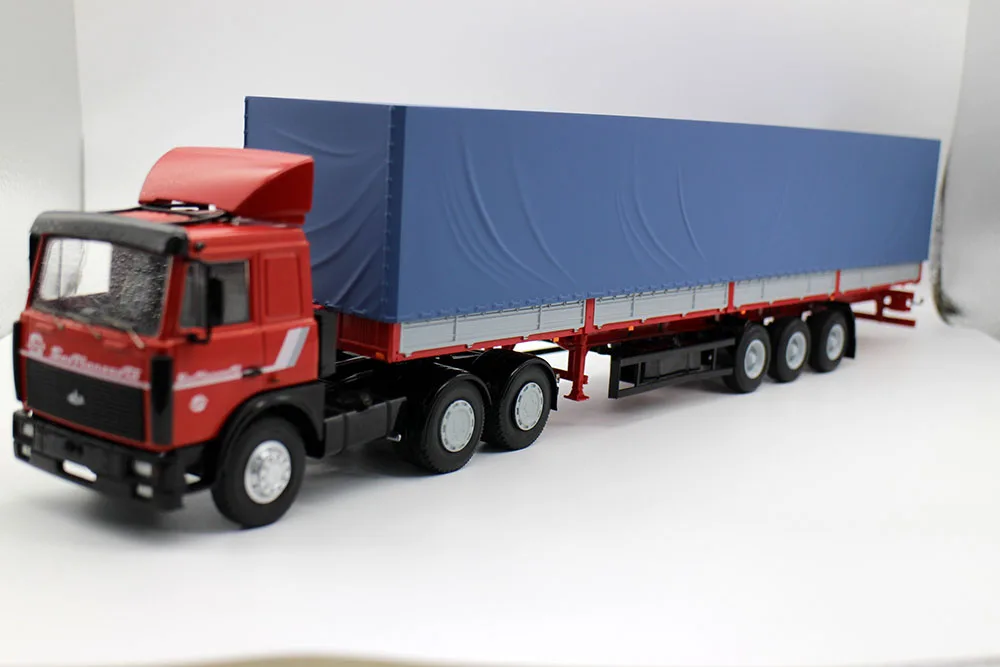 NEW SSM 1:43 Scale Model MAZ-6422 with semi-trailer MAZ-9758 USSR Long Truck SSM7042 For collection gift