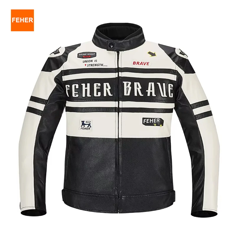 

FEHER мотоциклетные кожаные куртки для мужчин, всесезонная водонепроницаемая удобная куртка для активного отдыха для занятий спортом на открытом воздухе, мотокуртка
