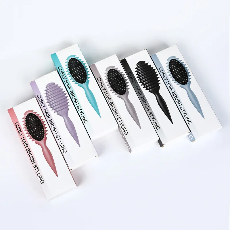 1pc Candy Comb Wet Curly Hair Brush Defining Curl Hair Brush Soft Bristles with Prongs Shaping Salon Styling Tools for Women