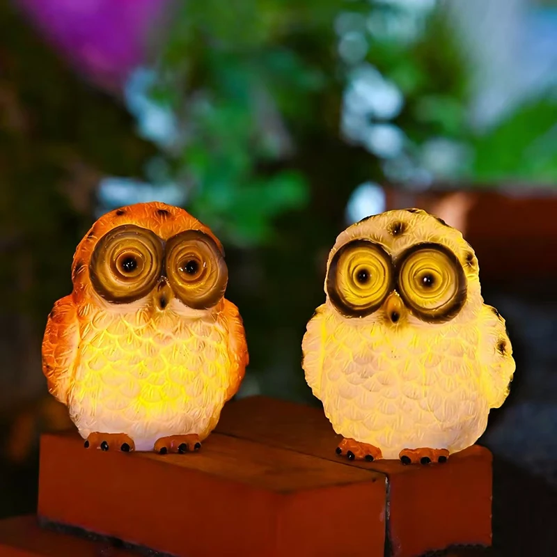

Солнечные светильники, декор для двора, ландшафтные светильники, светодиодные садовые фонари, садовые статуэтки и украшения в виде совы из смолы, водонепроницаемые садовые статуэтки и украшения, лампа-сова