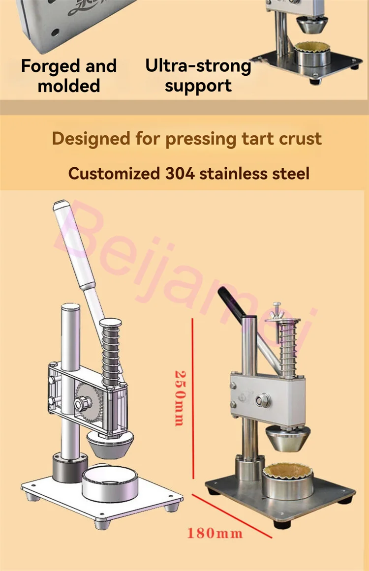 Ręczna maszyna do formowania ciasta na tartę, praska do ciasta na tartę, maszyna do robienia tart jajecznych.