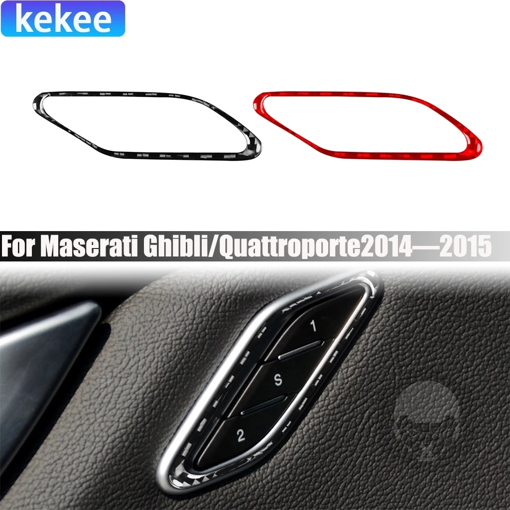 

Carbon Fiber Car Accessories Seat Adjustment Decorative Modified Interior Cover Sticker For Maserati Ghibli/Quattroporte 2014-15