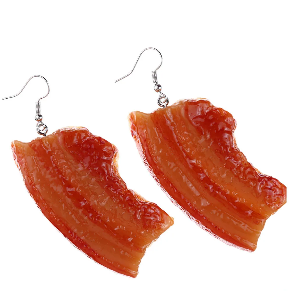 Quirky Exaggerated Pork Earrings Creative Jewellery Simulation Red Meat Ear Hooks Jewellery Earrings Quirky Toys